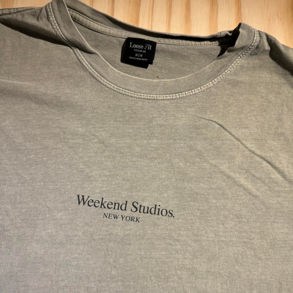 Cotton On Weekend Studios New York Grey Loose‎ Fit Tee Shirt M